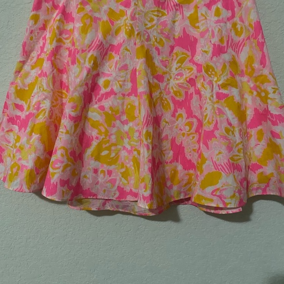 LILLY PULITZER Kir Royal Pink Yellow OOH LA LA LEVY Floral Tropical Skirt 4 - Picture 4 of 12